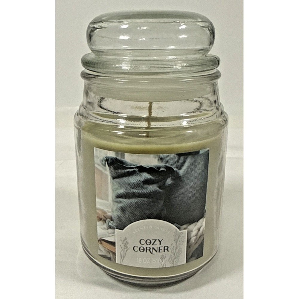 Star Candle Co Cozy Corner Scented Candle 18 oz Sage Green Glass Jar Single Wick